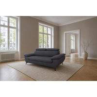 3-SITZER Karlstad Flachgewebe Blau verstell. Kopfstützen B 215 cm - Dunkelblau, Kunststoff/Textil (215/84/100cm) - foamnova