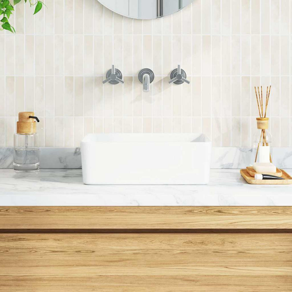 WASCHBECKEN Rechteckig 40/30/13 cm aus Keramik Weiß - Weiß, Keramik (40/13/30cm) - vidaXL