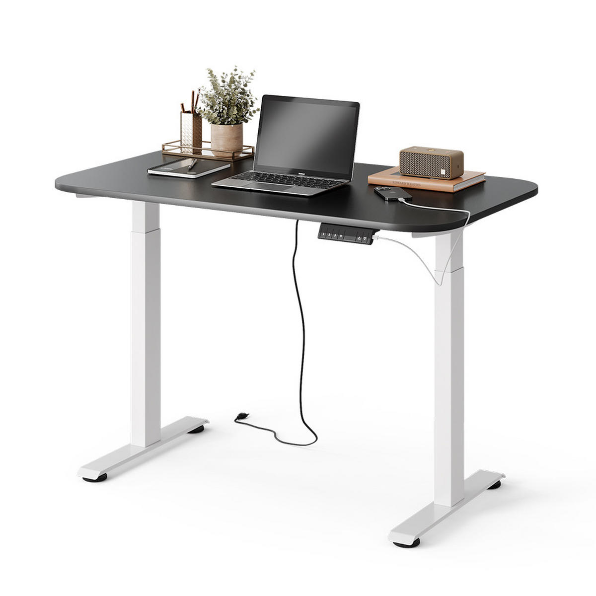 PSACÍ STŮL Elevate Bílá/antracitová - bílá, kompozitní dřevo (70/120/120cm) - Vicco