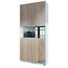 BÜROSCHRANK Logan Fronten in Eiche Nordic - Silbereichenfarben, Holzwerkstoff (82/184/37cm) - Vladon