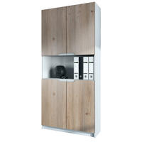 BÜROSCHRANK Logan Fronten in Eiche Nordic - Silbereichenfarben, Holzwerkstoff (82/184/37cm) - Vladon