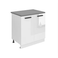KÜCHENUNTERSCHRANK 80 cm SD mit Arbeitsplatte, 2 Türen, Weiß Hochglanz - Weiß, Holz (80/85/51.6cm) - B BELINI GROUP