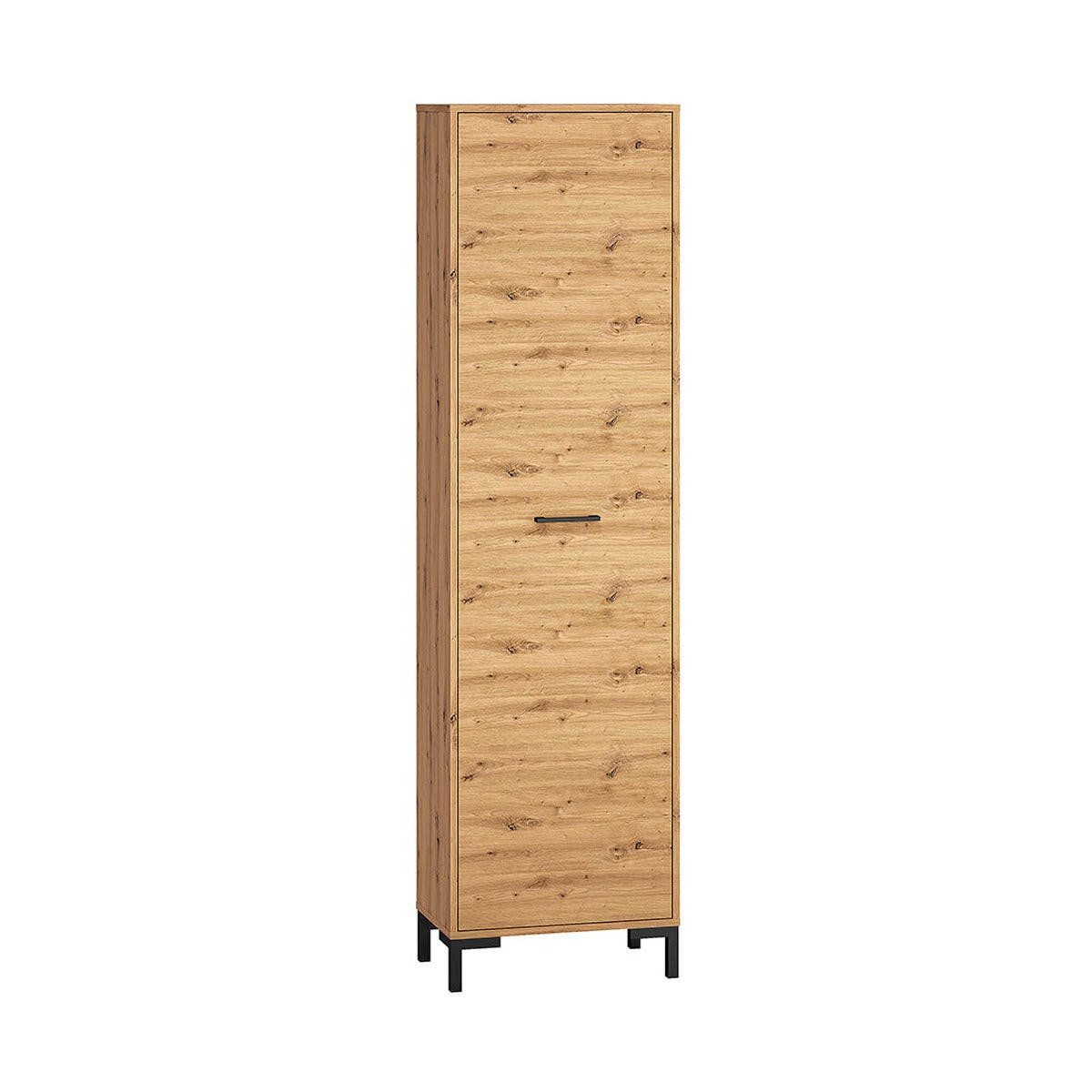 hi-markt Kleiderschrank Schwarz, Eiche 55x200x34 cm