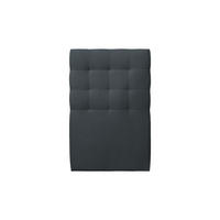 KOPFTEIL gepolstert - Gesteppt – anthrazitgrauer Samtstoff - 90 cm - Beige/Anthrazit, Holz (90/120/10cm) - Sommeil de Plomb