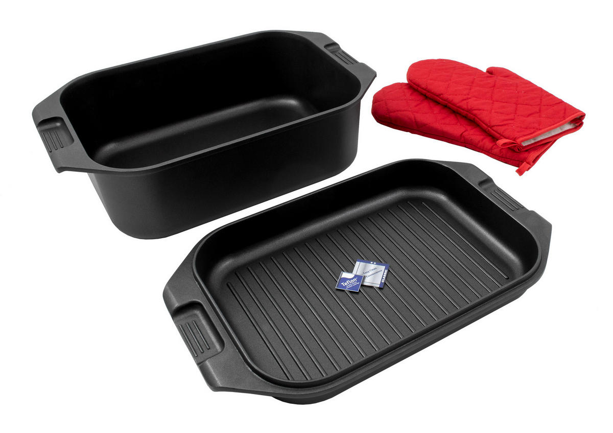 BRÄTER 2in1, Aluguss, Induktion, 8,7 Liter, Induktion, inkl. Topfhandschuhen - Schwarz, Metall (42/25.5/12cm) - Karcher