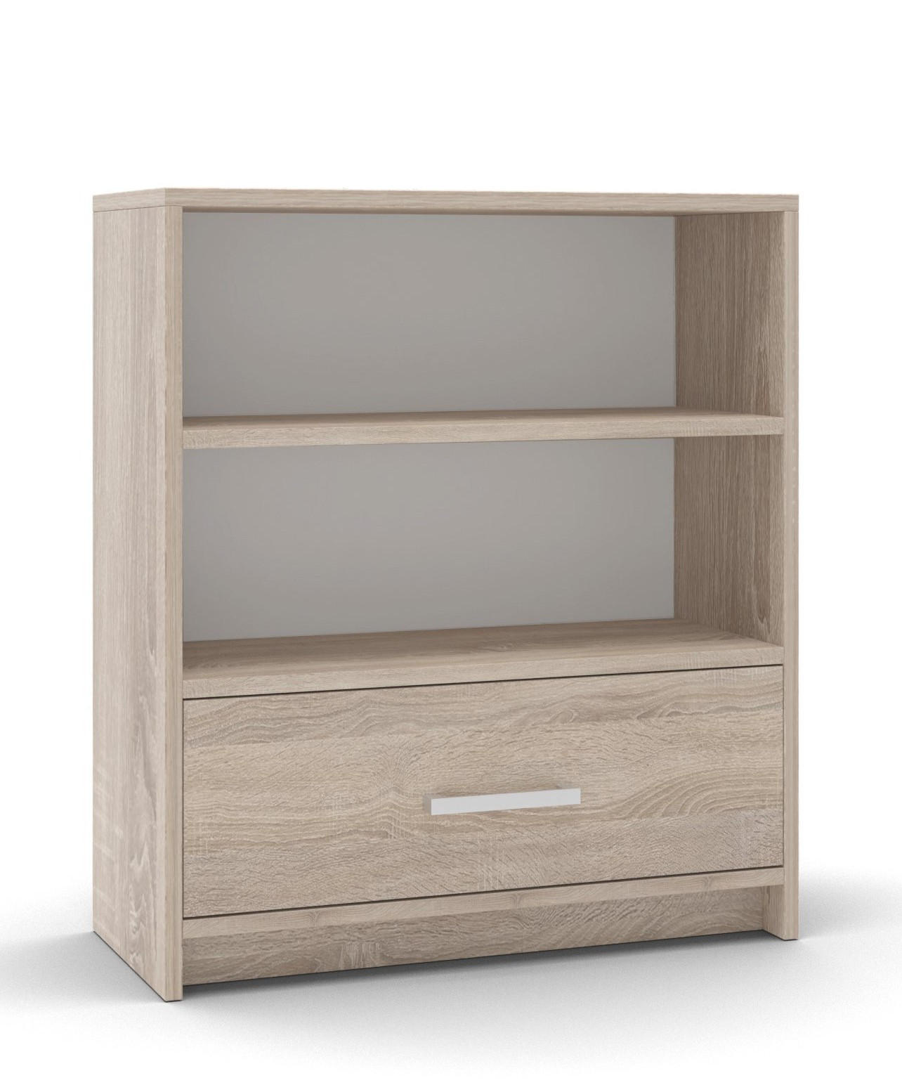 KOMMODE Sonoma Eiche Mit Schublade Und Regalen - Braun, Holzwerkstoff (80/90/35cm) - Sepro Meble