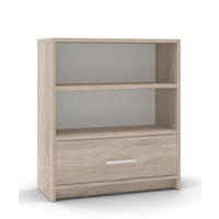 KOMMODE Sonoma Eiche Mit Schublade Und Regalen - Braun, Holzwerkstoff (80/90/35cm) - Sepro Meble