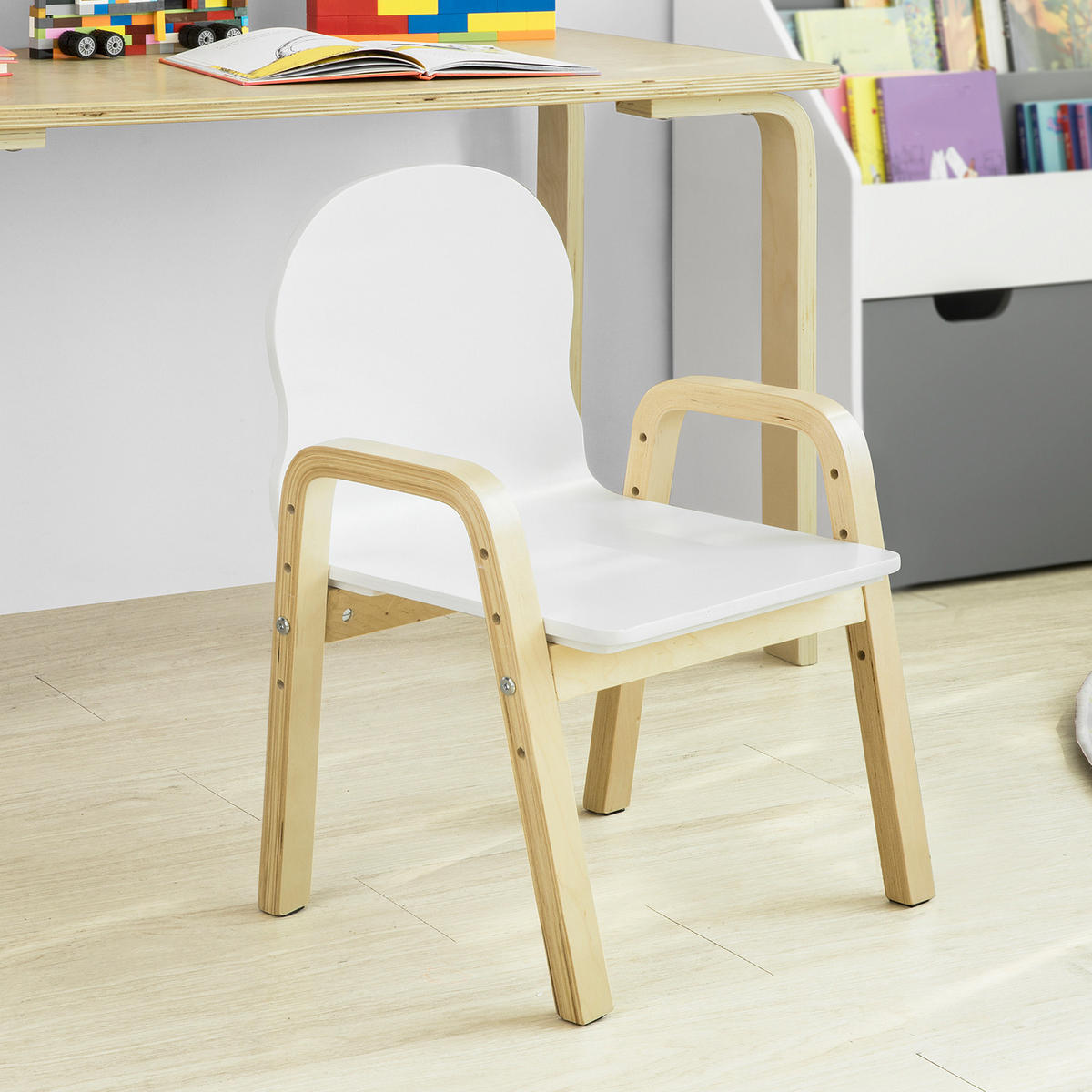 KINDERSTUHL 2er-Set - Weiß, Holz/Holzwerkstoff (40/53/32cm) - SoBuy