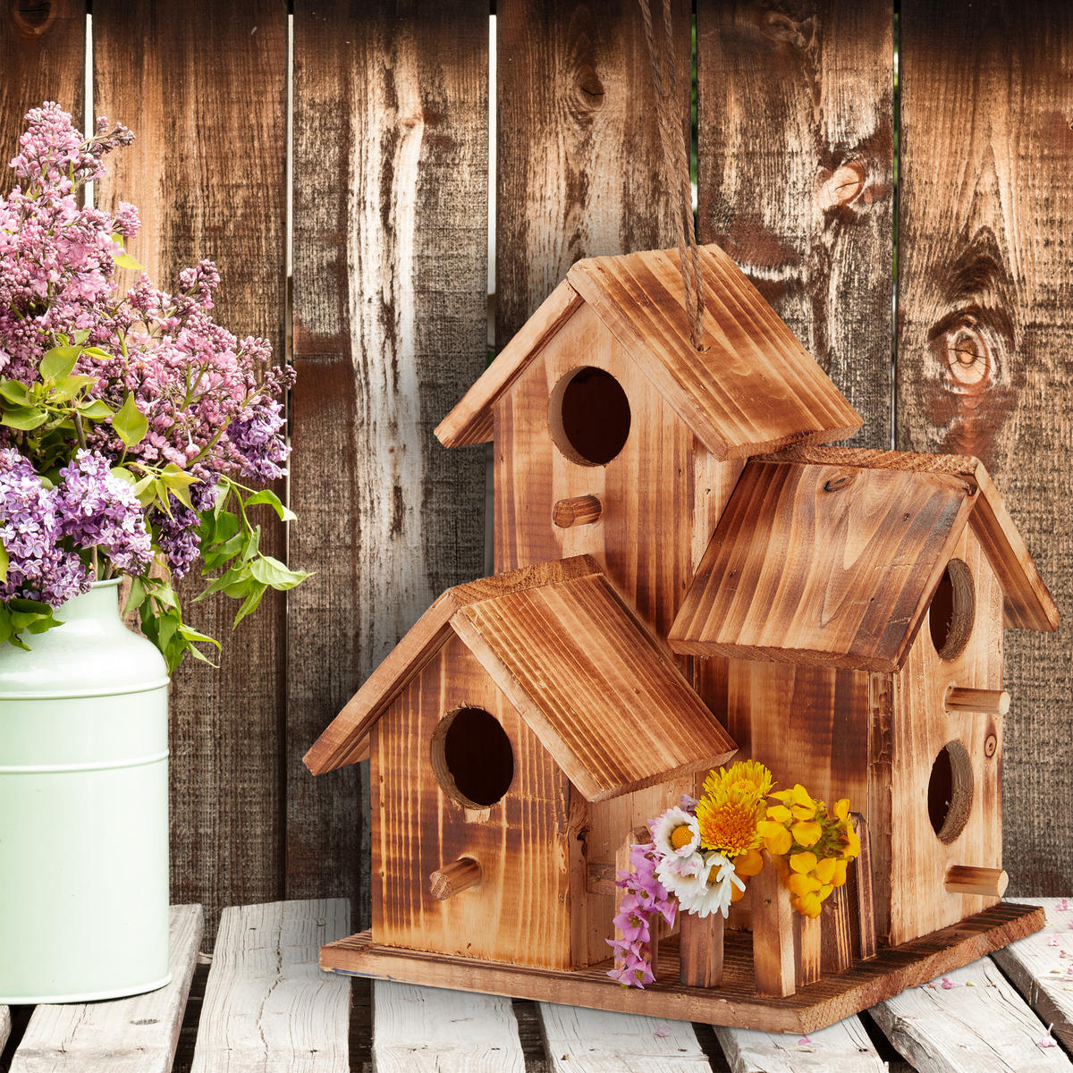VOGELHAUS - Braun, Holz (20/34/19cm) - Relaxdays