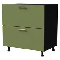 SCHUBLADENUNTERSCHRANK Brerra D2M/80 Korpus schwarz / Front RAL 6025 farngrün Matt 80 / 50 / 82 cm Schubladensystem Blum Metabox - Schwarz/Grün, Holz/Holzwerkstoff (80/82/50cm) - Feldmann-Wohnen