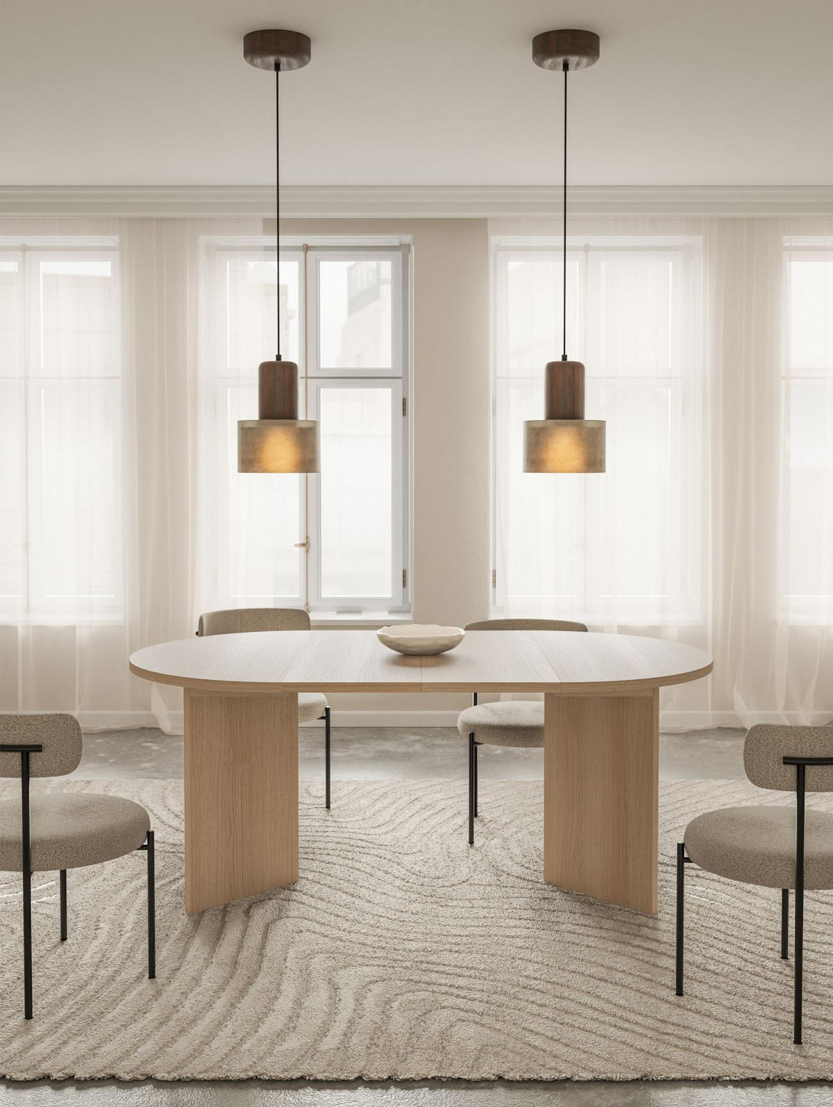 ESSTISCH Selsey Ovo rund, Holzoptik Eiche Lindberg, ausziehbar, 110–190 × 110 cm - Eichefarben/Beige, Holzwerkstoff (109.6/109.6/75cm) - Selsey