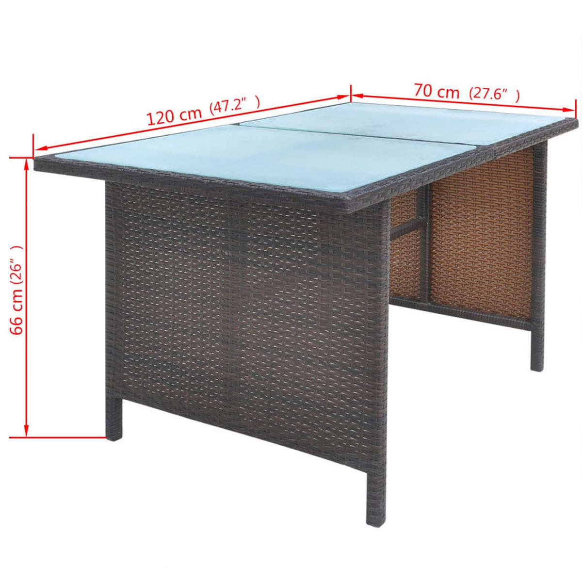 GARTEN-ESSGRUPPE 6-TLG MIT AUFLAGEN POLY RATTAN BRAUN - Creme/Braun, Naturmaterialien/Textil - vidaXL