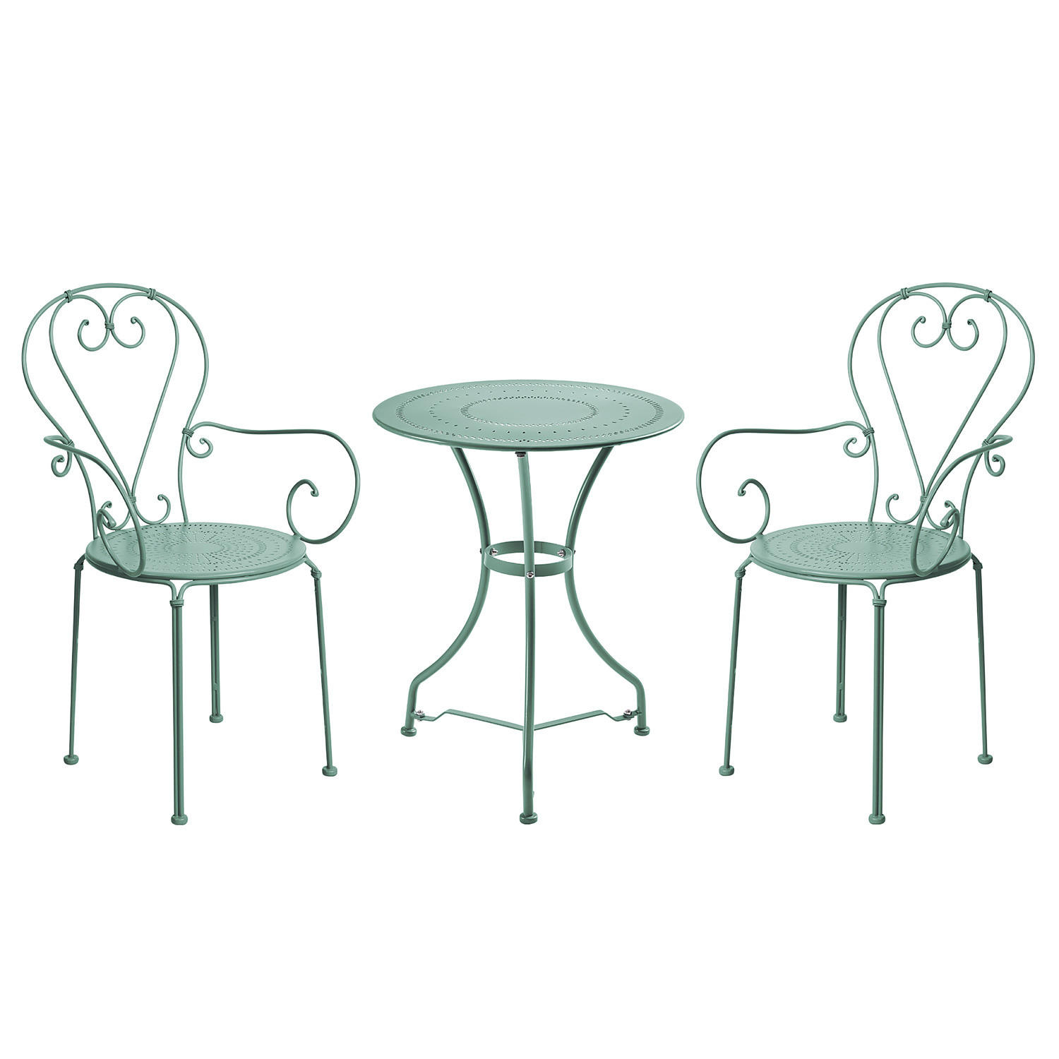 GARTENMÖBEL-SET (3-teilig) Century - Salbeigrün, Metall - Butlers