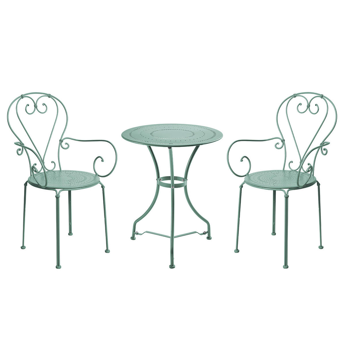 GARTENMÖBEL-SET (3-teilig) Century - Salbeigrün, Metall - Butlers