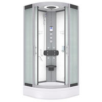 FERTIGDUSCHE Dusche D58-50M1 Weiß 90x90 - Weiß, Glas/Kunststoff (90/90/225cm) - AcquaVapore by Sandra Jentho