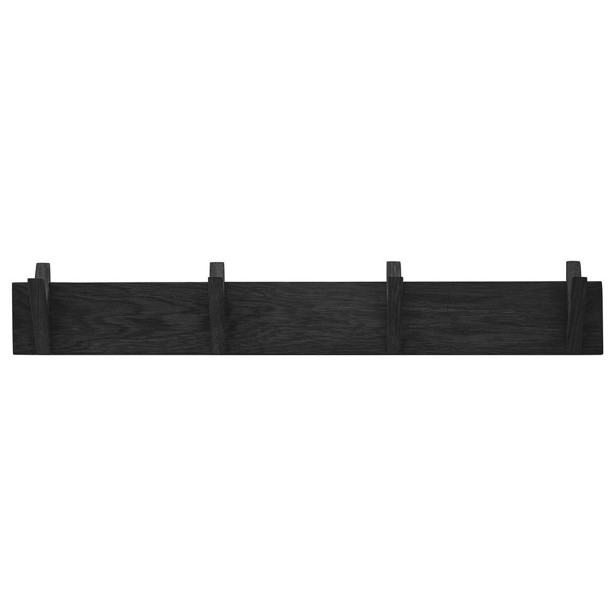 GARDEROBENLEISTE - Eiche massiv - Eichefarben/Schwarz, Holz (80/13/12cm) - home24