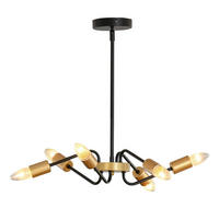 KRONLEUCHTER, Metall, Schwarz+Gold - Schwarz, Metall (48/48/120cm) - HOMCOM
