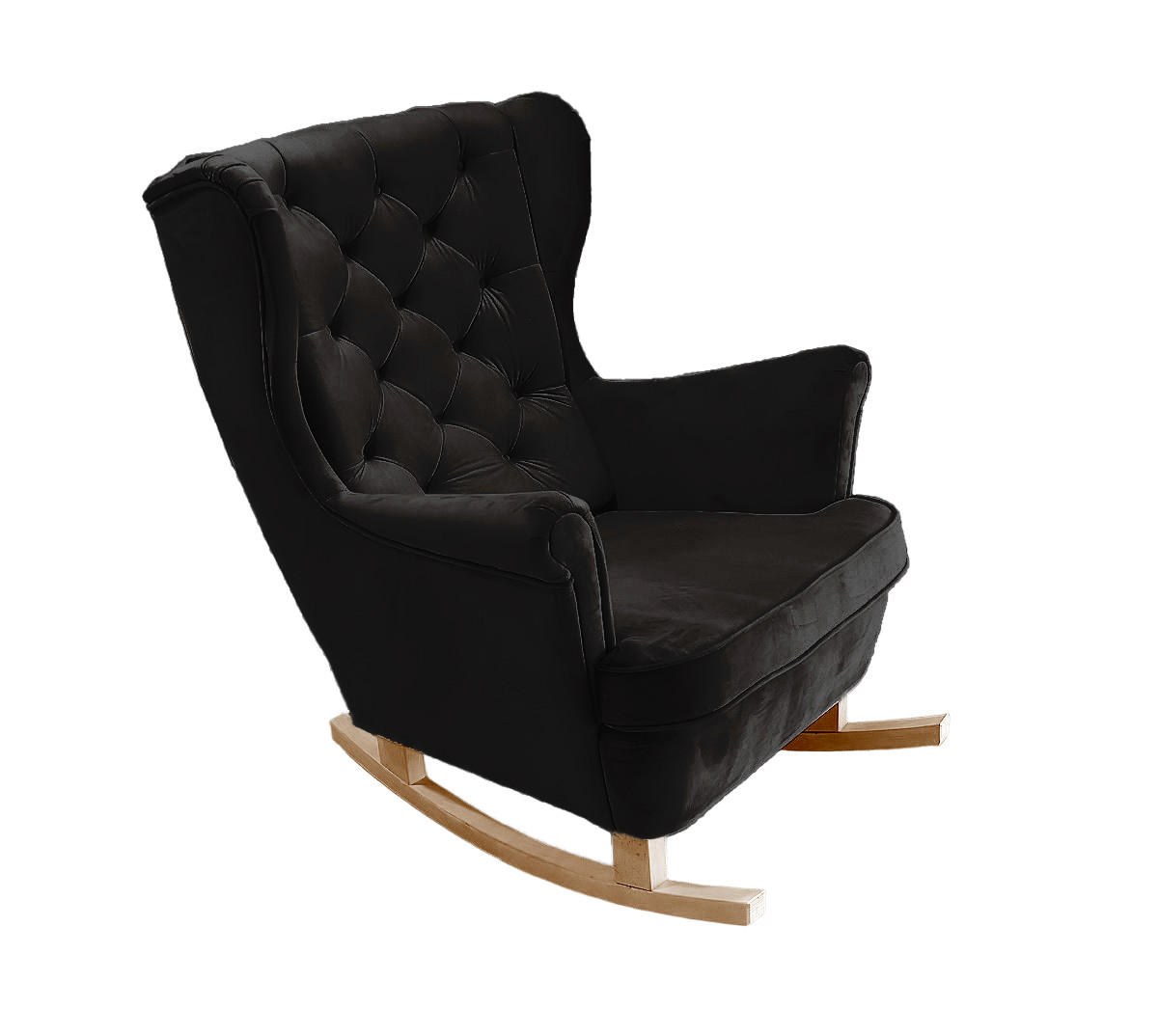 SCHAUKELSESSEL mit gepolstertem Sitz und Armlehnen, 102x81x95 cm, Schwarz_29884 - Buchefarben/Aubergine, Holz/Textil (81/102/95cm) - DomoHome
