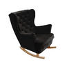 SCHAUKELSESSEL mit gepolstertem Sitz und Armlehnen, 102x81x95 cm, Schwarz_29884 - Buchefarben/Aubergine, Holz/Textil (81/102/95cm) - DomoHome