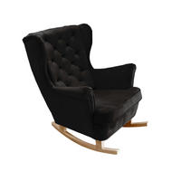 SCHAUKELSESSEL mit gepolstertem Sitz und Armlehnen, 102x81x95 cm, Schwarz_29884 - Buchefarben/Aubergine, Holz/Textil (81/102/95cm) - DomoHome