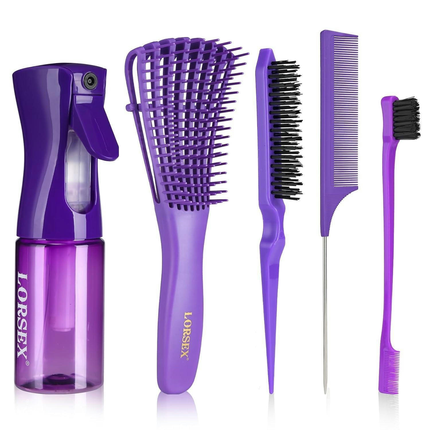 HAARSTYLING Set mit Sprühflasche und Entwirrbürste - Lila, Kunststoff (5/5/20cm)