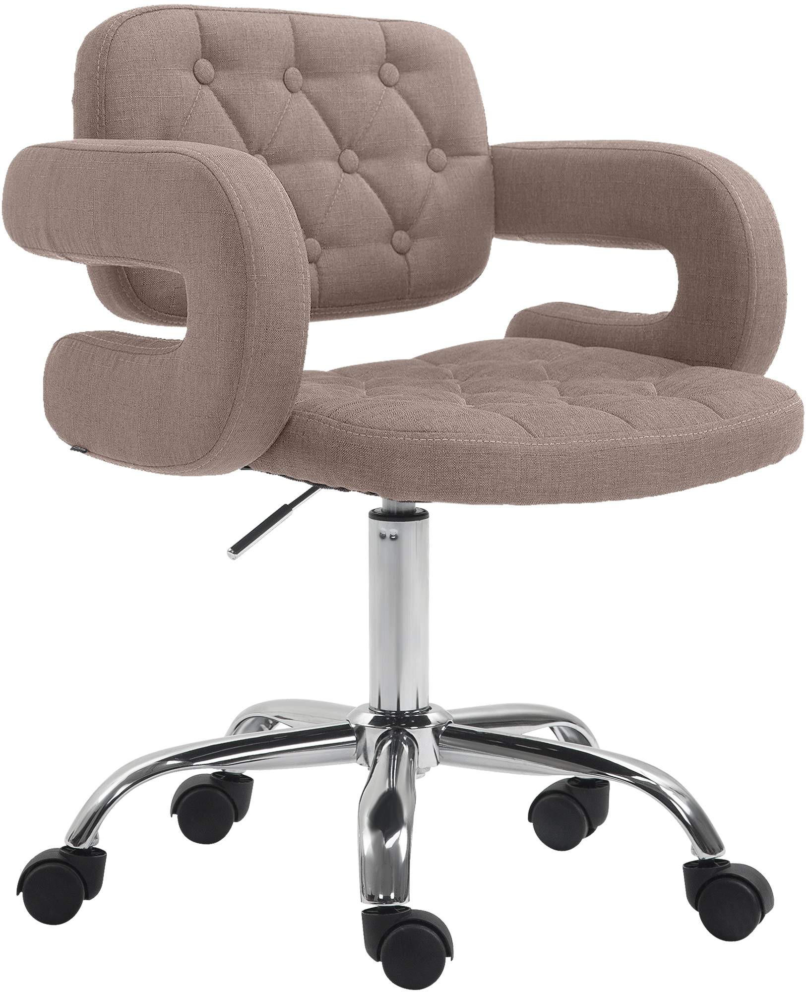 DREHSTUHL Stoff taupe - Taupe/Chromfarben, Textil/Metall (62/78/55cm) - CLP