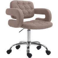 DREHSTUHL Stoff taupe - Taupe/Chromfarben, Textil/Metall (62/78/55cm) - CLP