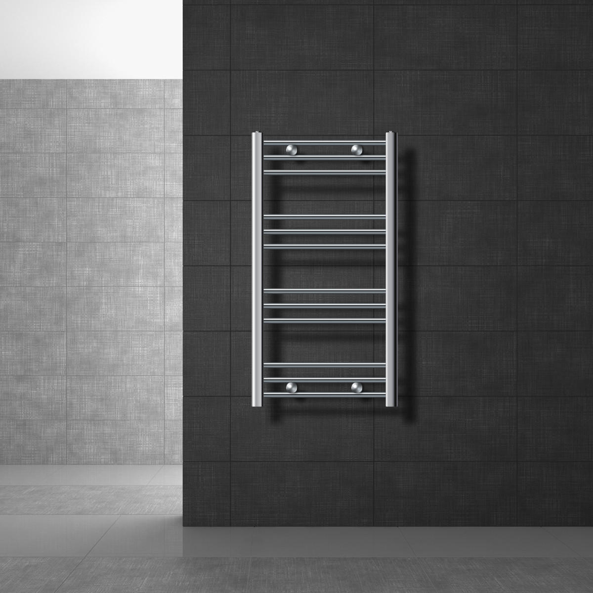 BADHEIZKÖRPER Sahara 500x800 mm Chrome gebogen mit Seitenanschluss - Chromfarben, Metall (50/80/5cm) - LuxeBath
