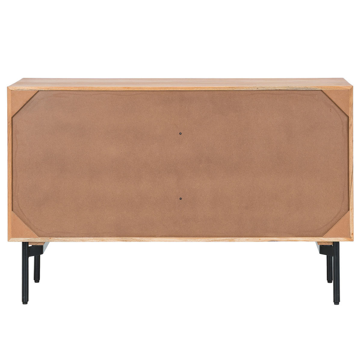 KOMMODE - Akazie massiv / Schwarz - Akaziefarben, Holz (130/82/42cm) - home24