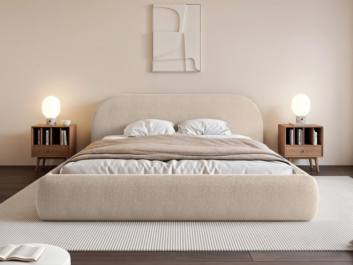 POLSTERBETT Lloret 160x200 cm, Beige - Beige, Textil (200/160cm) - Fedve