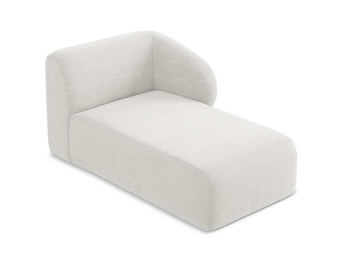 SOFAELEMENT Rechts Bouclé Stoff Weiß - Schwarz/Weiß, Holzwerkstoff/Kunststoff (91/75/166cm) - Makamii