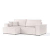 ECKSOFA CAVO mit Schlaffunktion Hellbeige im Neve Stoff - Sandfarben/Schwarz, Holz/Holzwerkstoff (255/148cm) - AltaBeds