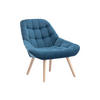 SESSEL - Samt - Blau - LUOSTO - Blau, Textil (79/83/87cm) - Vente-Unique
