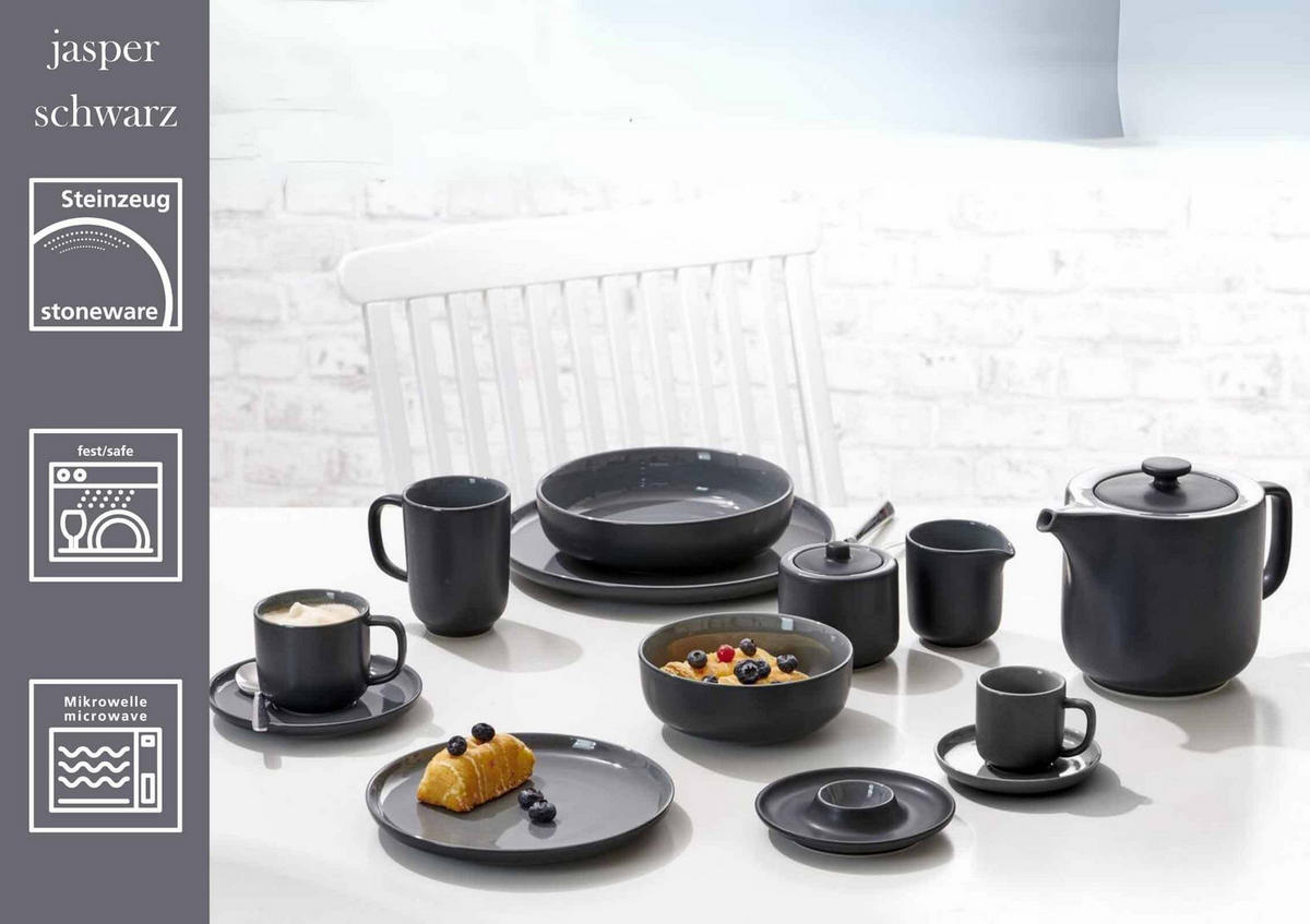 EINSTEIGER-SET Jasper schwarz 16er Set - Schwarz, Keramik (1/1/1cm) - Ritzenhoff Breker