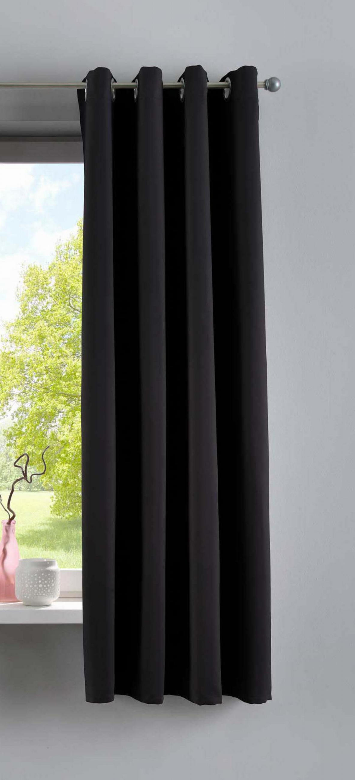 VORHANG »NEW YORK« HxB 160x140 cm Schwarz - Schwarz, Textil (140/160cm) - Gardinenbox