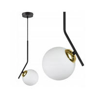 PENDELLEUCHTE Milano Spot - Goldfarben/Schwarz, Glas/Metall (14/14/100cm) - kiki design
