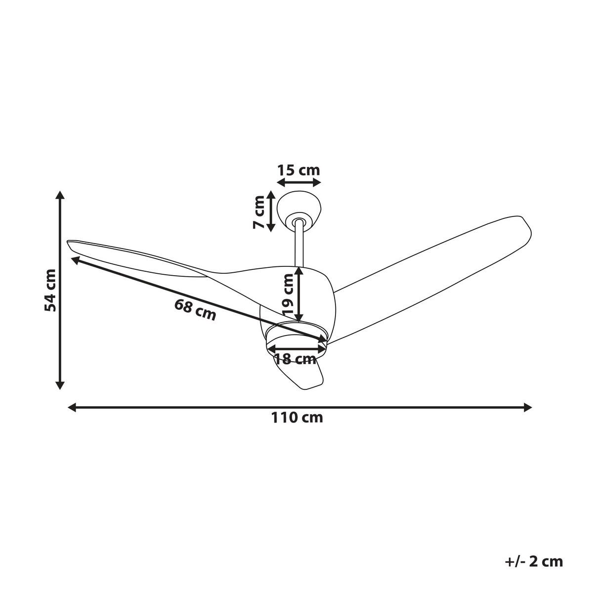 DECKENVENTILATOR Paria 110/110/54 cm - Braun, Metall (110/110/54cm) - Beliani