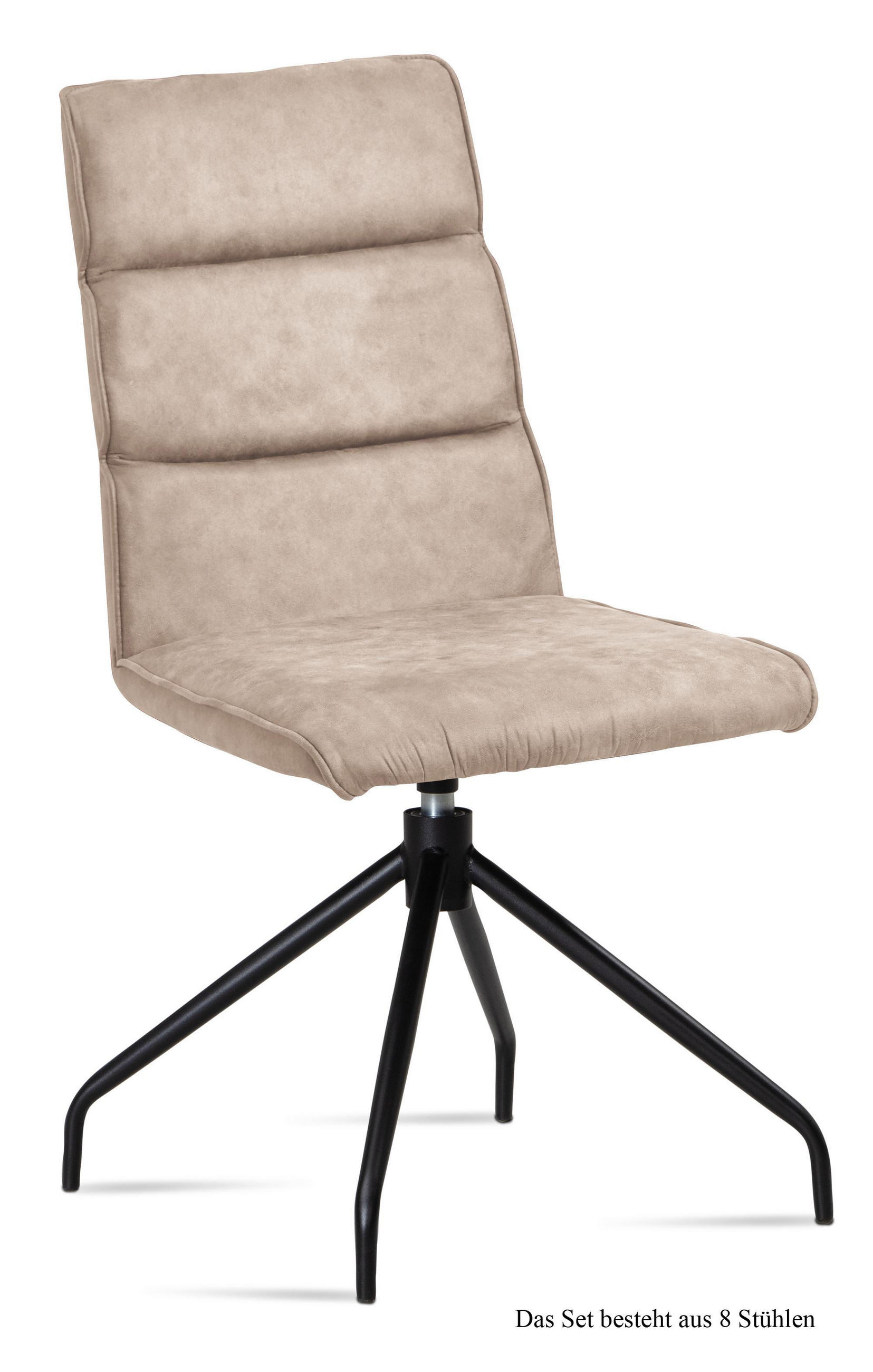 ESSZIMMERSTUHL drehbar (8er-Set) Domini 47x92x60 Schwarz/Natur - Schwarz/Naturfarben, Kunststoff (60/92/47cm) - 58aufmkessel