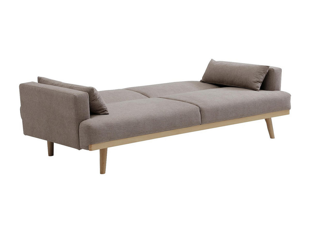 SCHLAFSOFA Klappsofa 3-Sitzer - Stoff - Taupe - ESME - Braun, Textil (216/85/89cm) - Vente-Unique