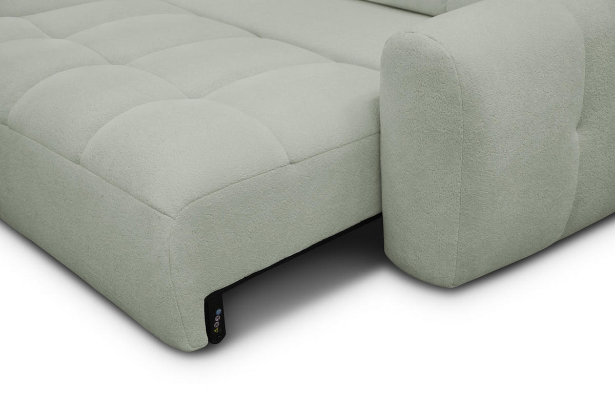ECKSOFA LUMERO 4-Sitzer LINKS, hellgrün - Schwarz/Hellgrün, Holz/Textil (275/166cm) - Courtois Laville
