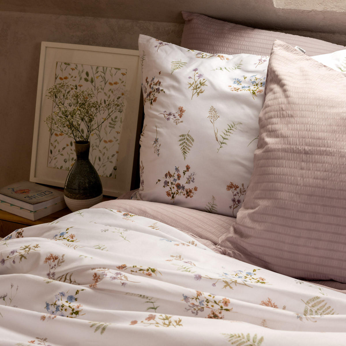 BETTWÄSCHE Fern 200/220 cm - Multicolor/Weiß, Textil (220/200cm) - Homla