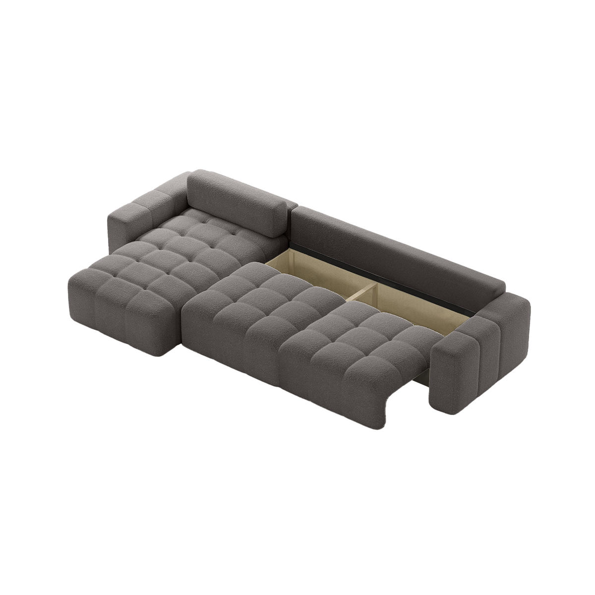 ECKSOFA RIFU SO mit Schlaffunktion, Graphit - Graphitfarben, Textil (346/185cm) - Fedve