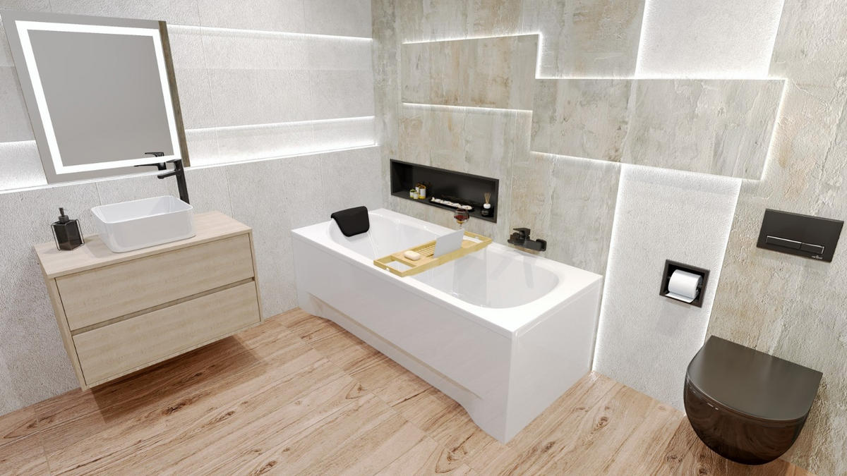 BADEWANNE Rechteck BONA 160/70 + Ablage + Kopfstütze Ablauf Füße - Weiß, Kunststoff (70/53.5/160cm) - bad land