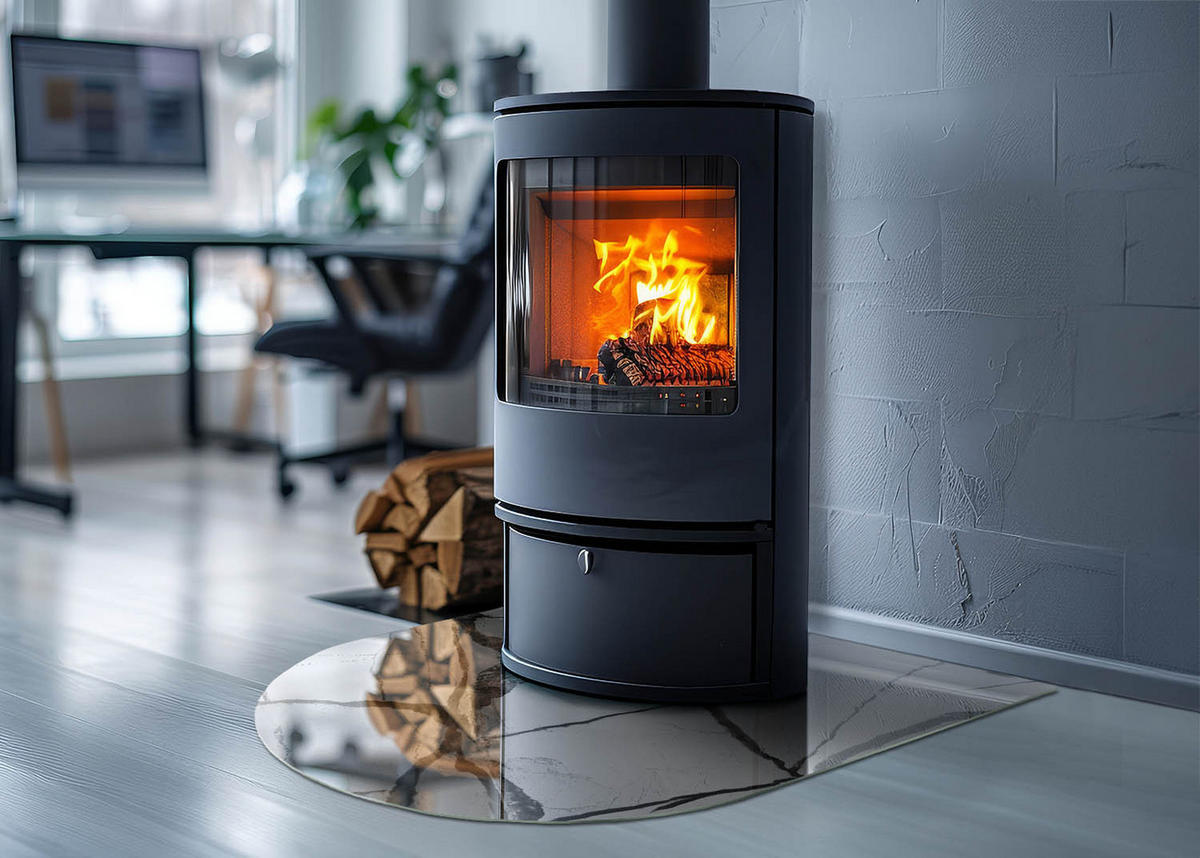 GLASPLATTE für Kamin 80x70 cm Weiß - Weiß, Glas (80/70/0.4cm) - ArtPrintCave