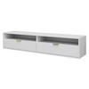 TV-LOWBOARD Queen 175 - Goldfarben/Weiß, Holzwerkstoff/Metall (175/35/33cm) - MIRJAN24