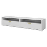TV-LOWBOARD Queen 175 - Goldfarben/Weiß, Holzwerkstoff/Metall (175/35/33cm) - MIRJAN24
