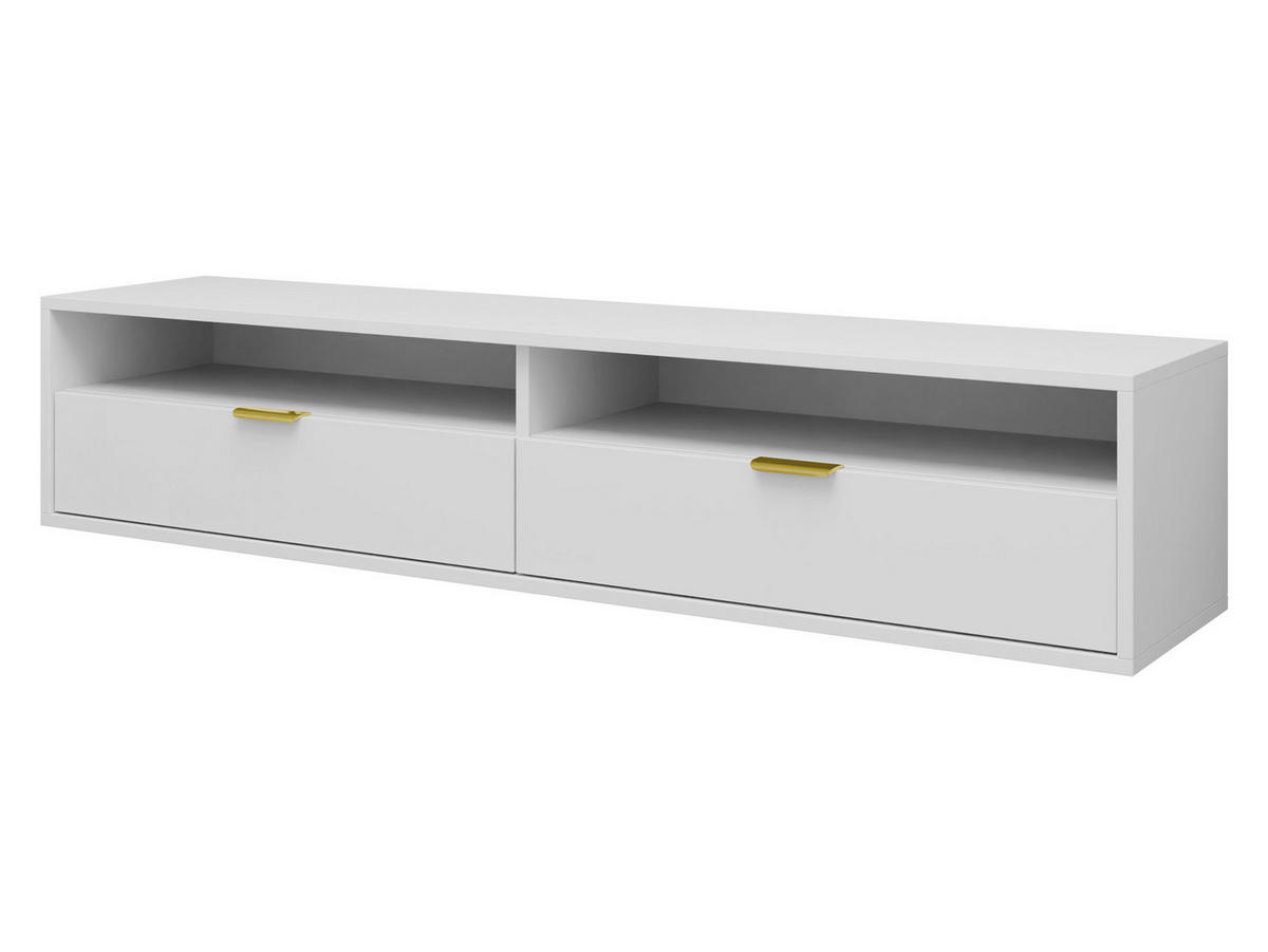 TV-LOWBOARD Queen 175 - Goldfarben/Weiß, Holzwerkstoff/Metall (175/35/33cm) - MIRJAN24