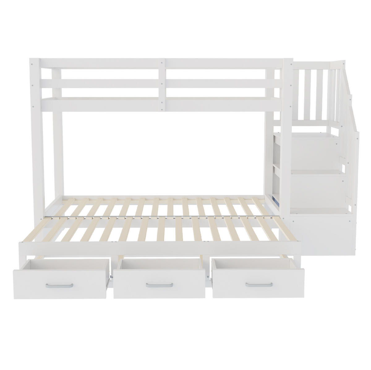 ETAGENBETT 90/200 cm Weiß mit Ausziehbett - Weiß, Holz (90/200cm) - MIVRAY