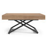 COUCH-/ESSTISCH Sanna U Davos Eiche trüffelbraun 120 - 200 / 80 / 27 - 80cm - Trüffeleichefarben/Schwarz, Holz/Holzwerkstoff (80/120/27cm) - Feldmann-Wohnen
