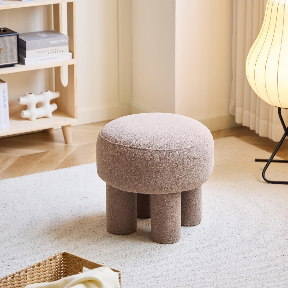 POUF Wolle Taupe - Beige, Textil (42.5/42/42.5cm) - Nordlys